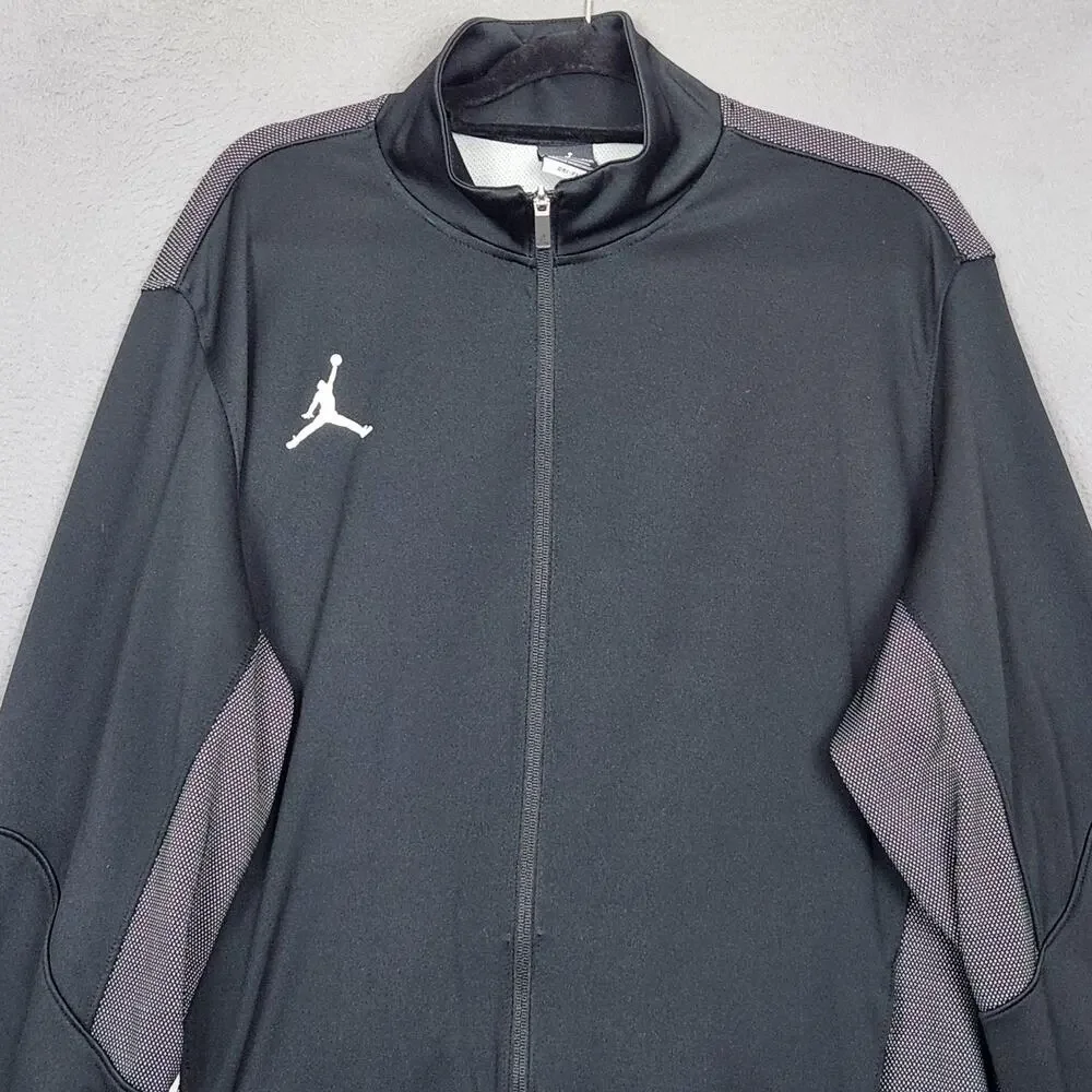 Jordan Dri-FIT Track Jacket Mens 2XL Black Full Zip Mesh Panels Nike 696736-010